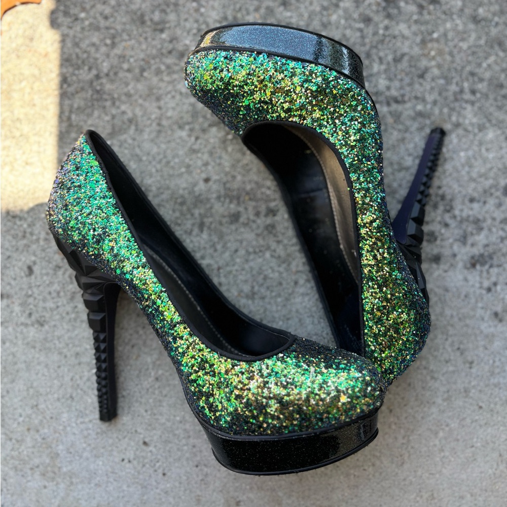 Rachel Roy Glitter Sparkly Green Heels Poison Ivy Fairy Costume